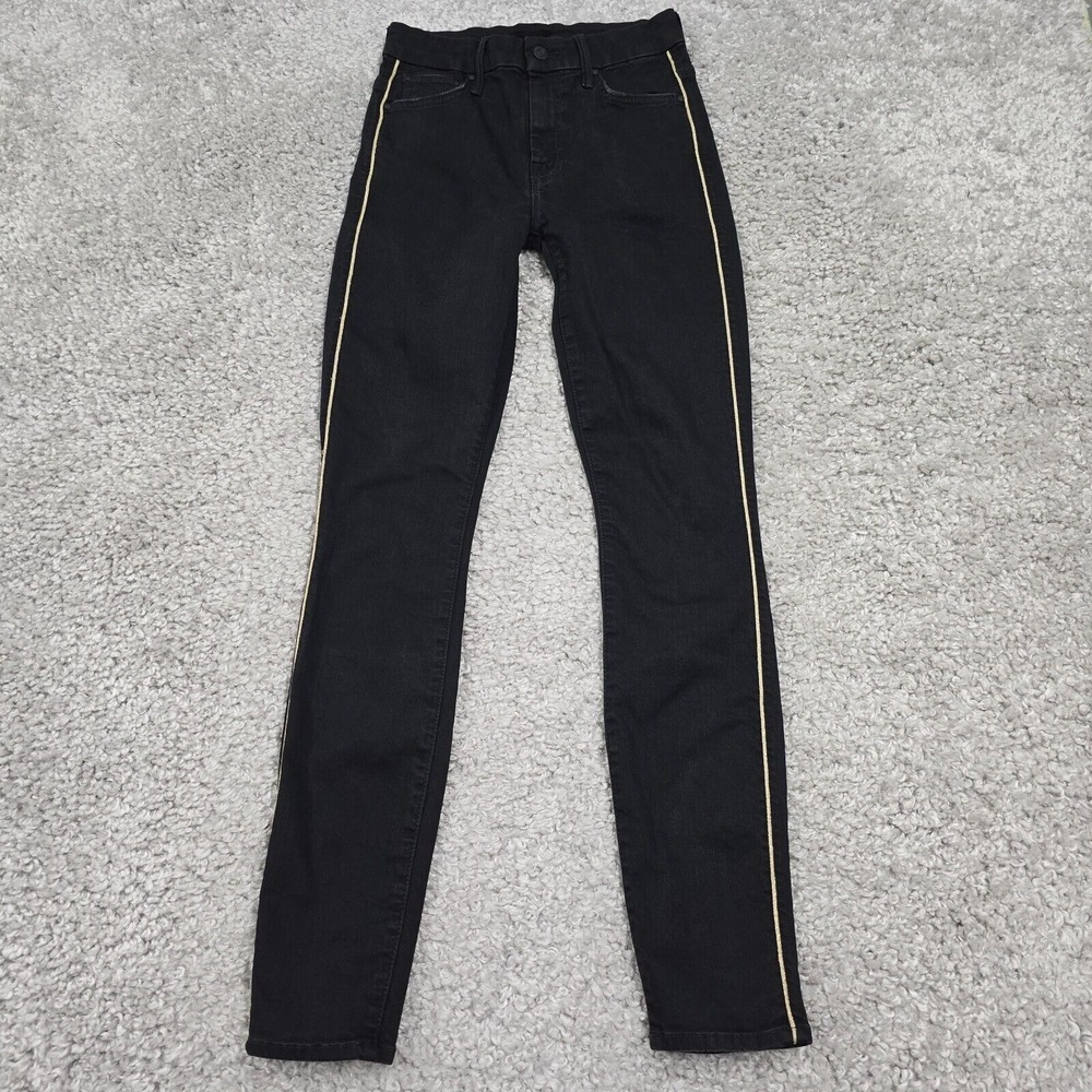 Mother Womens High Waisted Looker Skinny Jeans Black Size 25‎ Not Guilty One